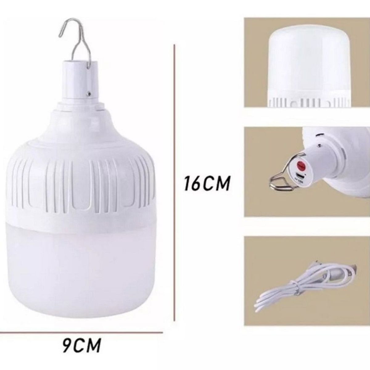 GENERICO - Bombillo Led Recargable Lampara De Emergencia