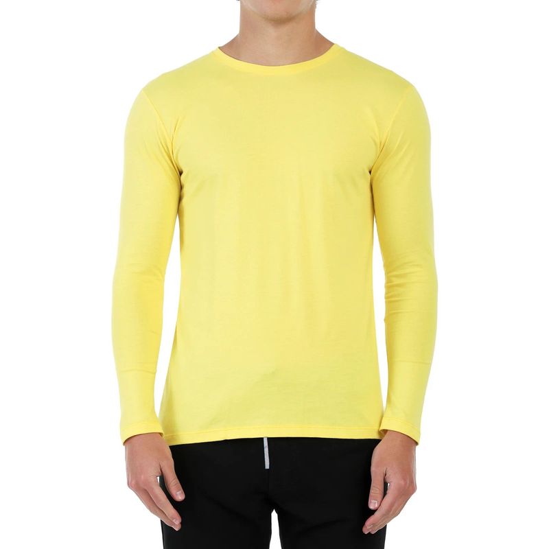MANPOTSHERD - Camiseta Manga Larga Hombre Amarillo Manpotsherd