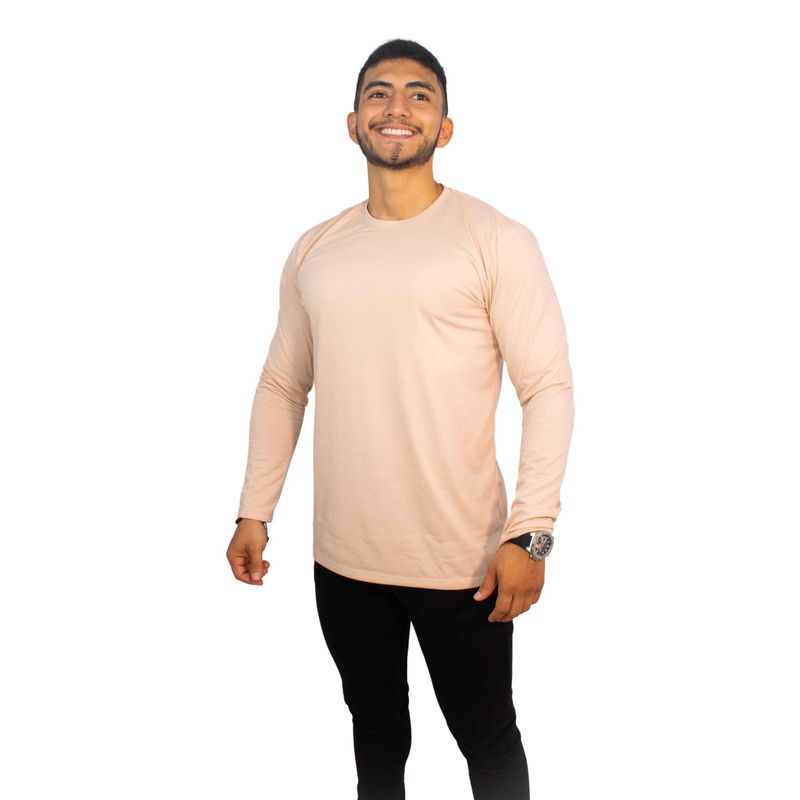 MANPOTSHERD - Camiseta Manga Larga Hombre Caqui Manpotsherd_.
