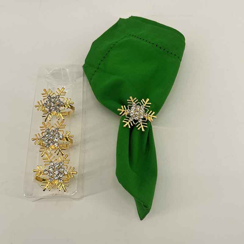 BURICA - SERVILLETERO X4 4X5CM SNOWFLAKE DORADO