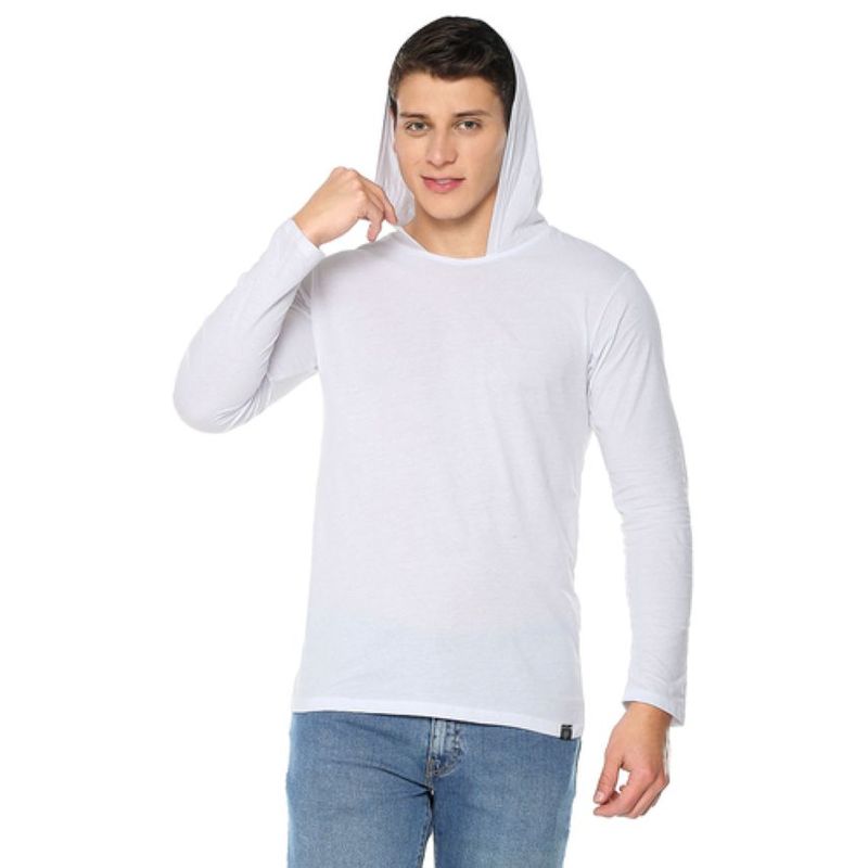 MANPOTSHERD - Camiseta Manga Larga Capota Hombre Blanco Manpotsherd_.
