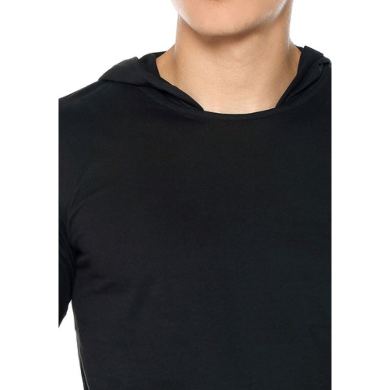 MANPOTSHERD - Camiseta Manga Larga Capota Hombre Negro Manpotsherd_.