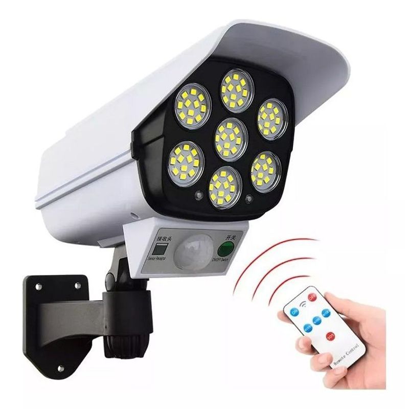 GENERICO - Lámpara Led Panel Solar Y Sensor De Movimiento Tipo Cámara