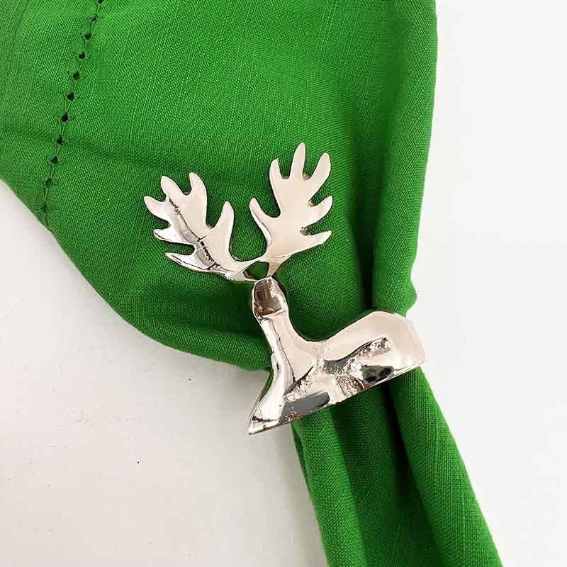 BURICA - SERVILLETERO 4X7CM X4 VENADO PLATEADO