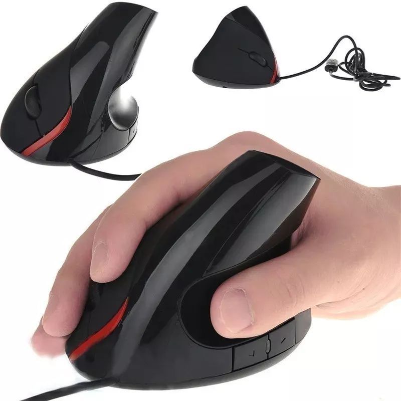 GENERICO - Mouse Ergonomico Vertical Con Cable USB 2ND Generacion Negro