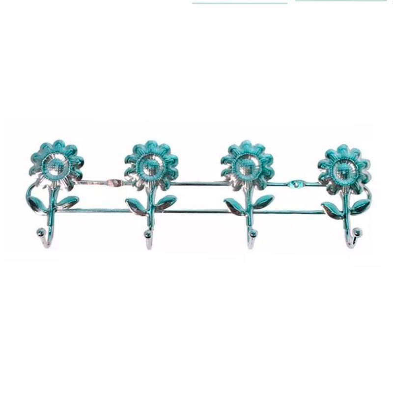 GENERICO - Combo ganchera de pared flores cromada  X 2 Unidades