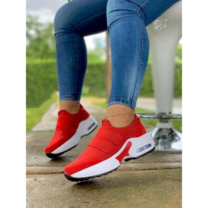 GENERICO - Tenis Rojo Dama Zapatillas Zapatos Mujer Lindos Moda Casual