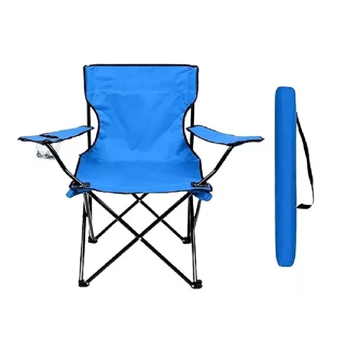 KIDSHOP - Silla Plegable Con Soporte Para Brazo Camping BL-006 Azul