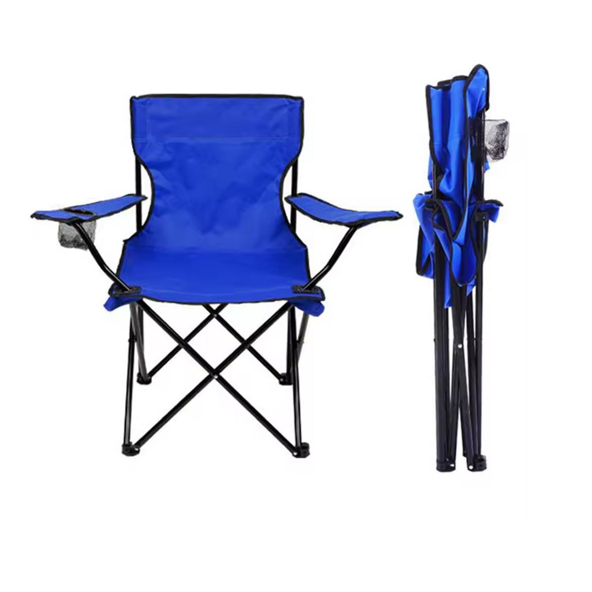 KIDSHOP - Silla Plegable Con Soporte Para Brazo Camping BL-006 Azul