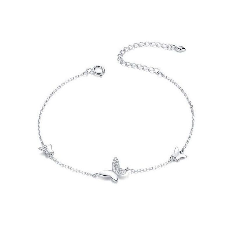 ALHAJAS - Pulsera Manilla Para Mujer Mariposas Fabricada En Plata 925