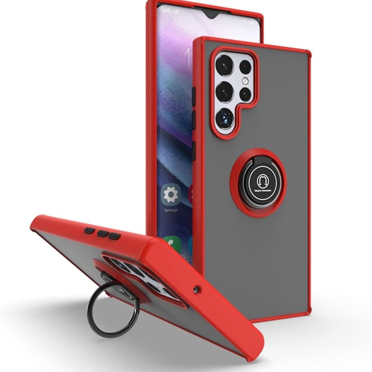 GENERICO - Funda Estuche Anti Golpes Mate Compatible Samsung S22 Ultra Rojo