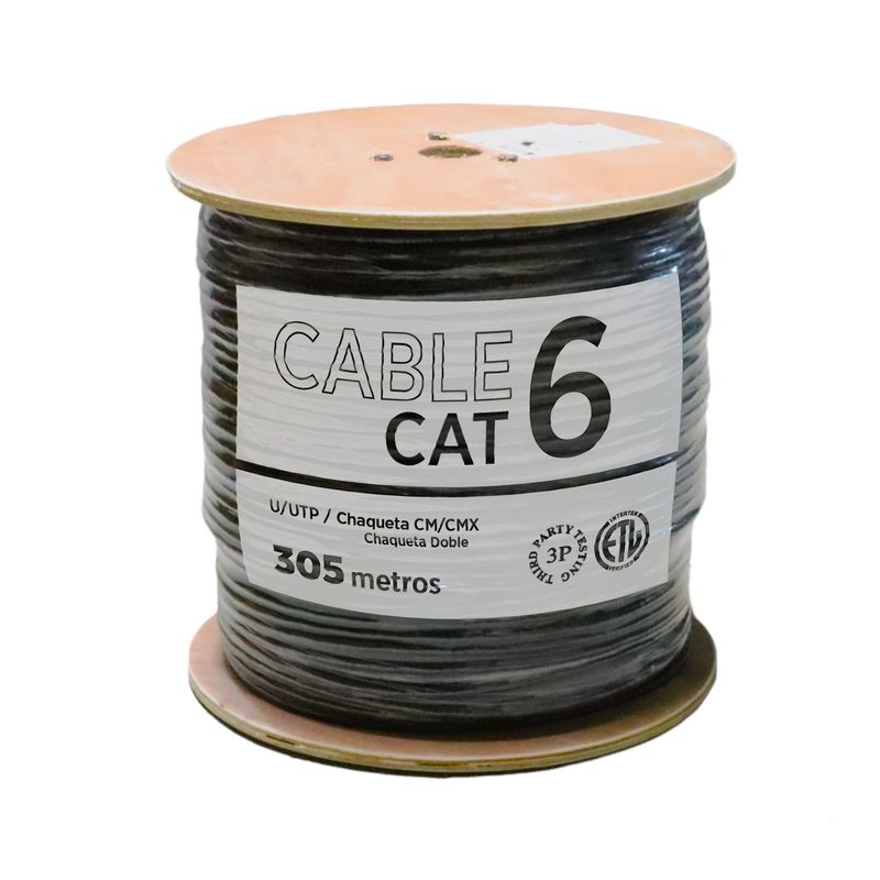 VCP - Cable U/utp Cat 6 Vcp Uso Exterior Ch Doble Negro X 305 M