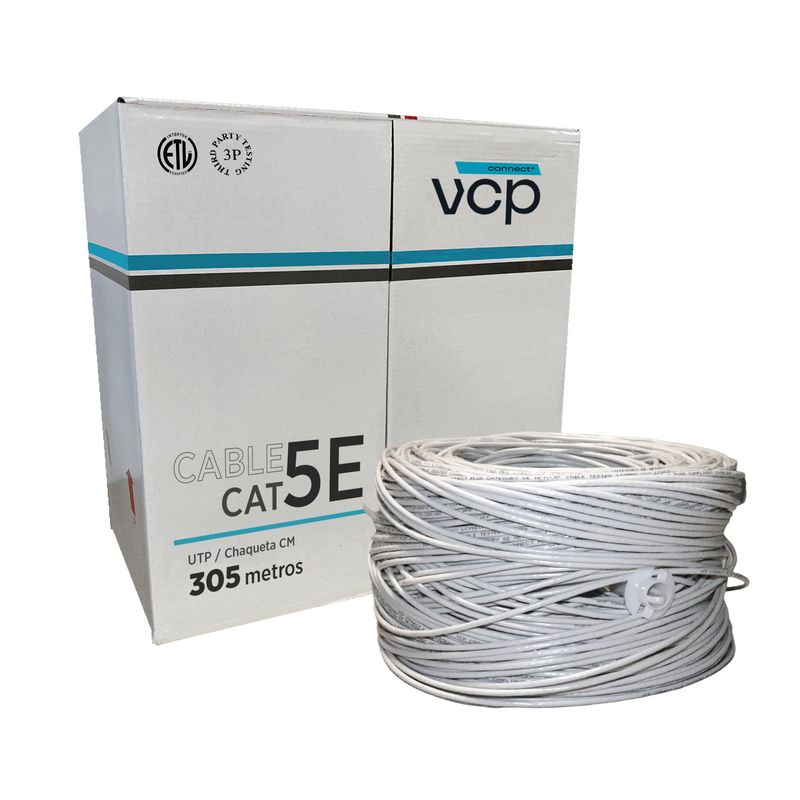 VCP - Cable Utp Cat 5e Vcp 100% Cobre Uso Interior Gris X 305 M