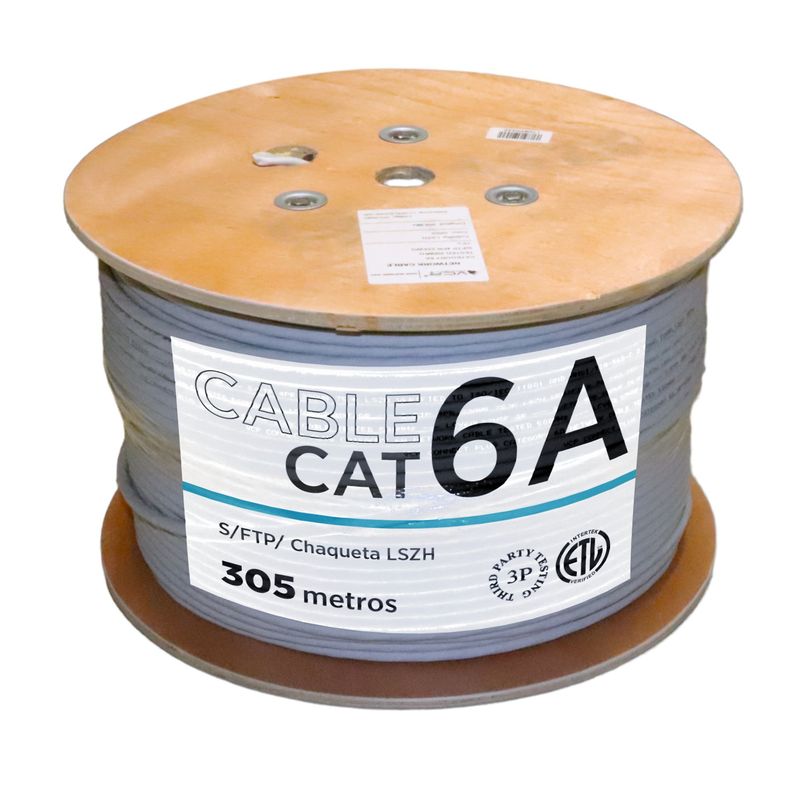 VCP - Cable S/ftp Cat 6a Vcp 100% Cobre Uso Interior Gris X 305m