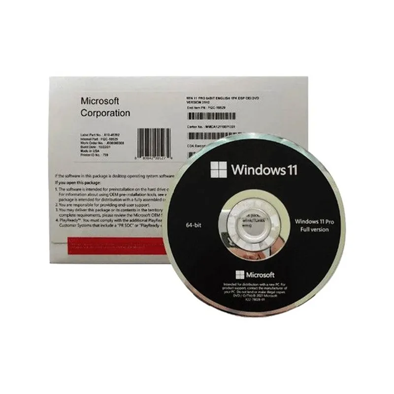 MICROSOFT - Licencia Fisica Windows 11 Pro 64bit Español Latino Dvd