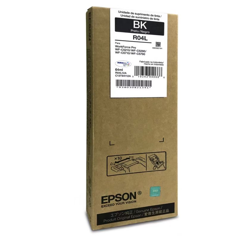 EPSON - Tinta Epson R04X Black (C13T94212A)  WF-C5290-WF-C5790 38ML BOLSA