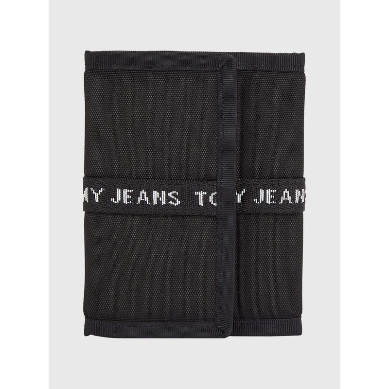 TOMMY HILFIGER - Cartera Plegable En Tres Partes Hombre Negro Tommy Hilfiger
