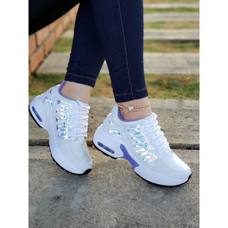 GENERICO - Tenis Blanco Dama Zapatillas Zapatos Mujer Lindos Moda Casual