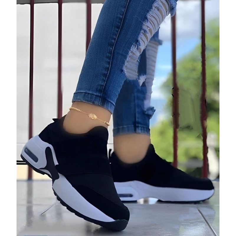 GENERICO - Tenis Negro Dama Zapatillas Zapatos Mujer Lindos Moda Casual