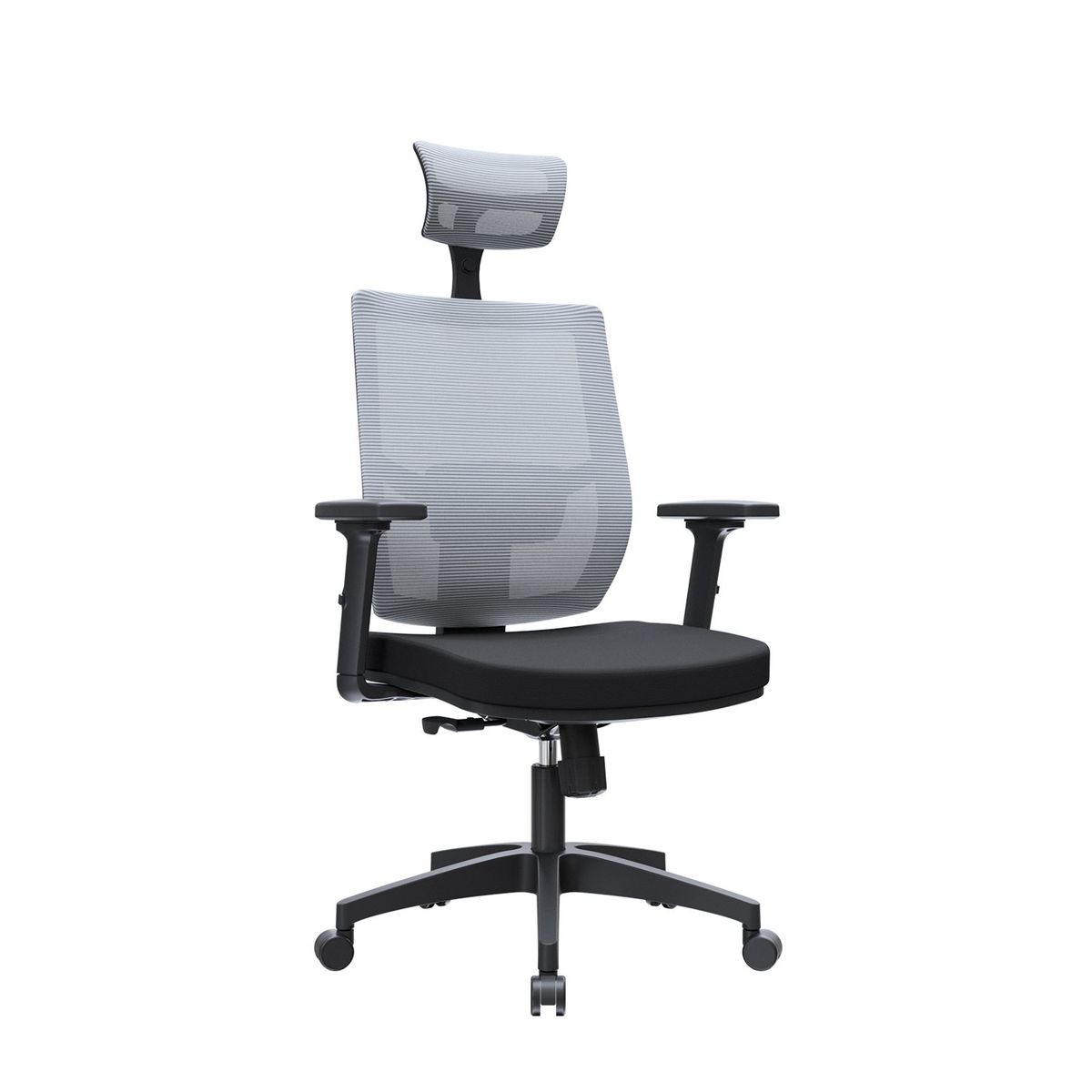 BONNO - Silla de Escritorio Slim con Cabecero Gris-Negro Bonno