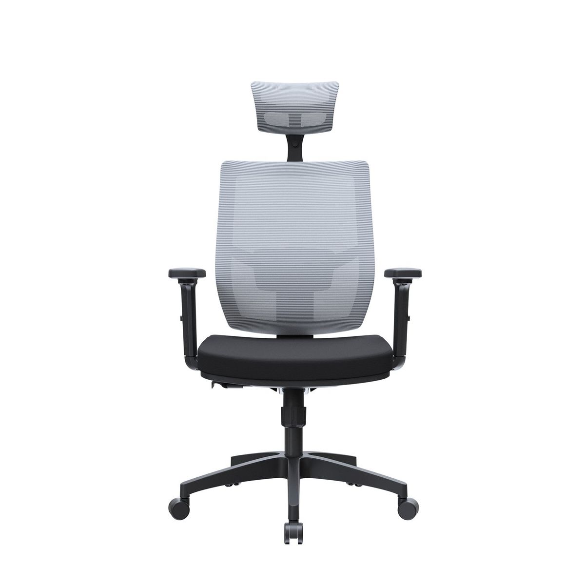 BONNO - Silla de Escritorio Slim con Cabecero Gris-Negro Bonno