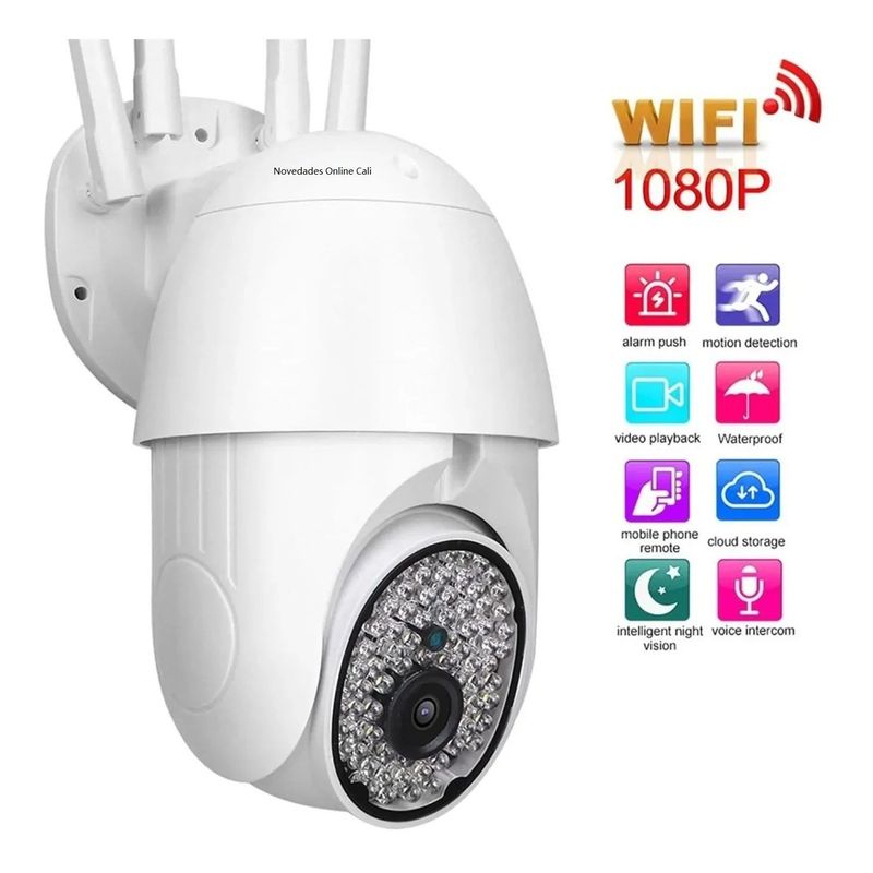 AWEI - Cámara Seguridad Robótica Wifi 4 Antenas Nocturna Onvif NO INCLUYE SD