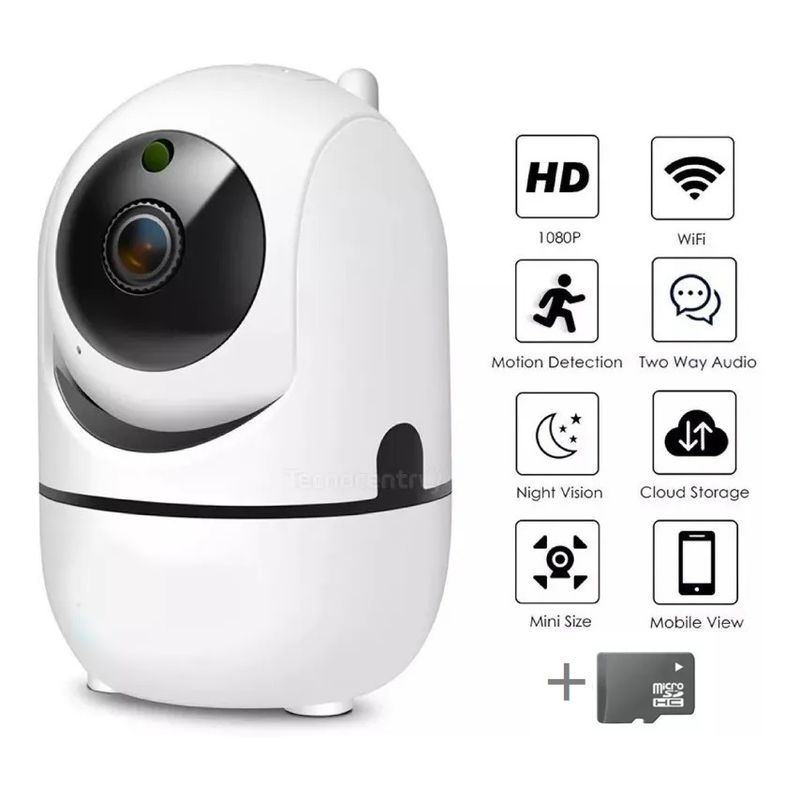 AWEI - Cámara Seguridad Robótica Ip-wifi Cloud Storage 360 Grados + SD 32 GB