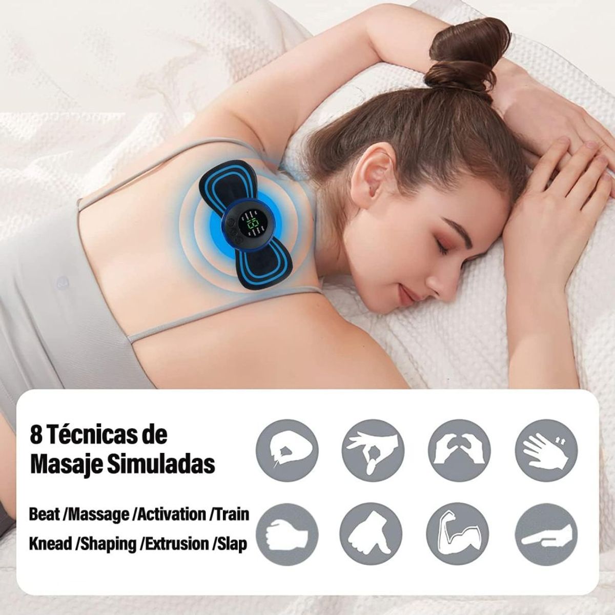 GENERICO - Masajeador Electrico Relajante Muscular Mariposa Electrodos