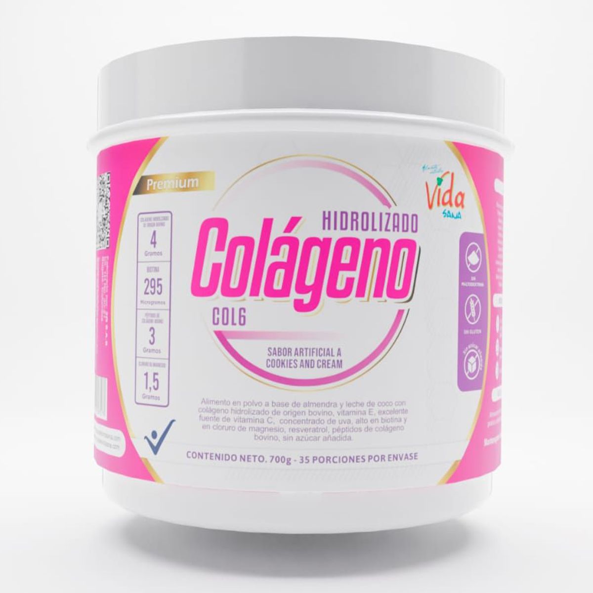GENERICO - COLAGENO BOVINO HIDROLIZADO 700g ALIMENTOS NATURALES VIDA SANA