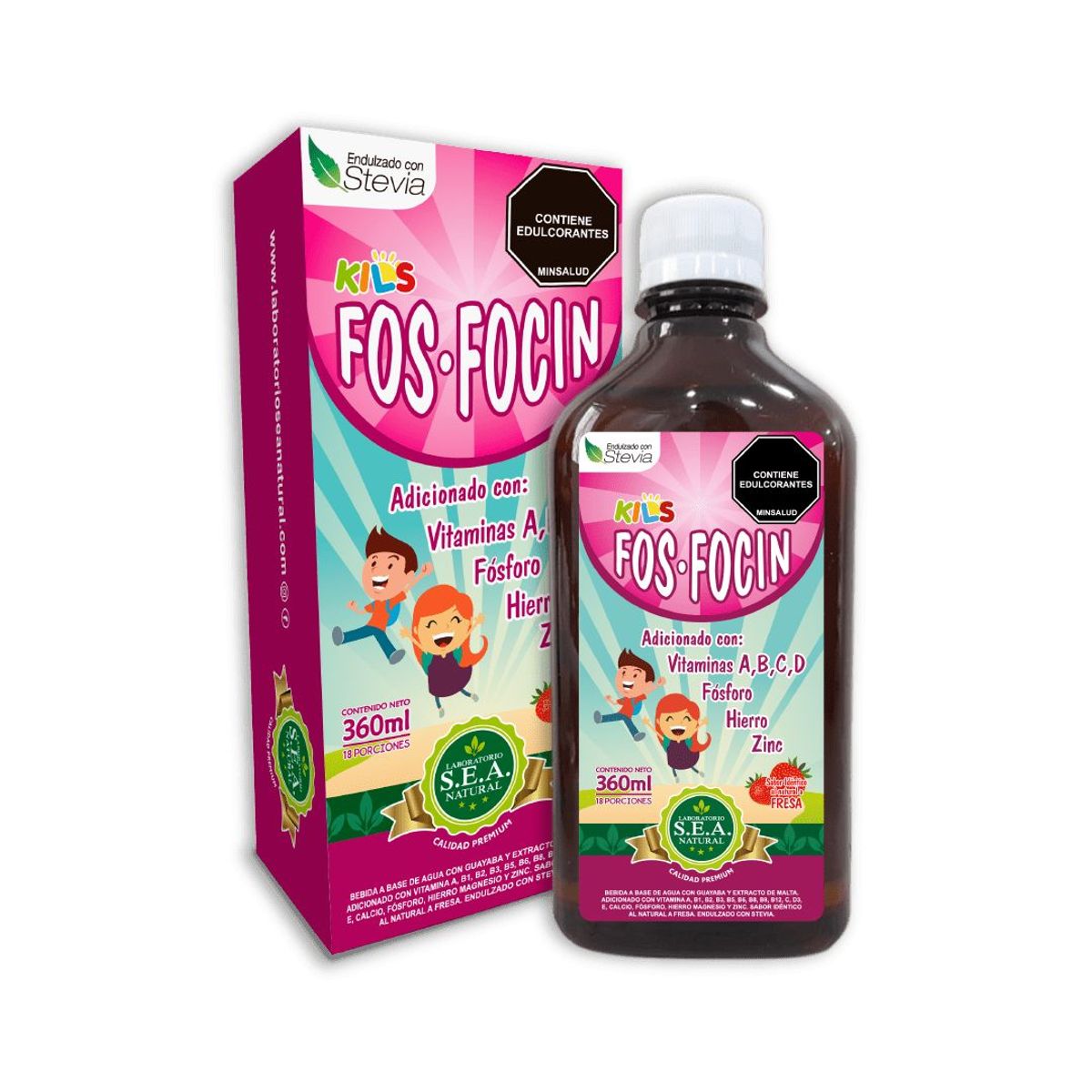 GENERICO - MULTIVITAMINICO PARA NIÑOS LIQUIDO FOSFOCIN 360 ml SEA NATURAL