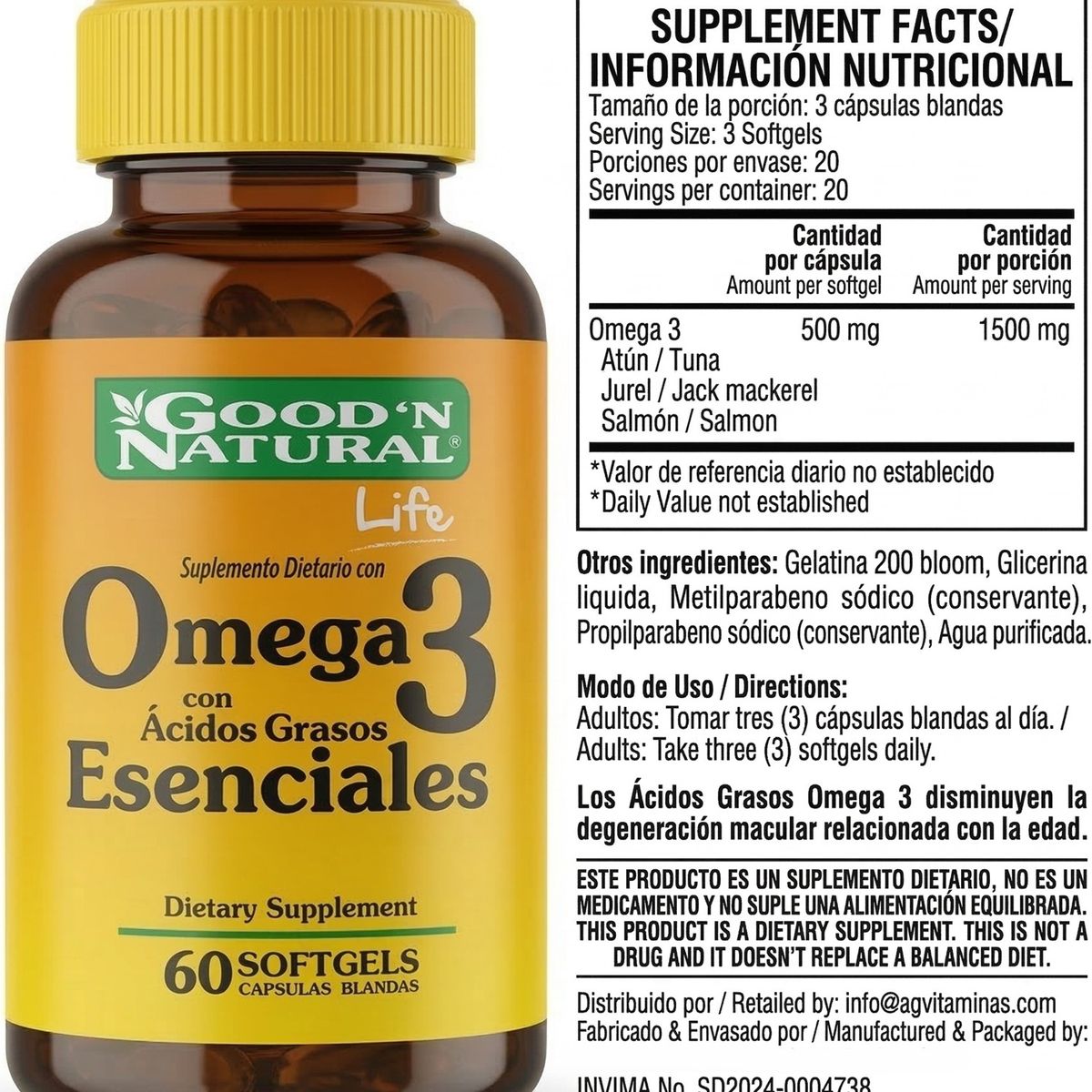 GOOD NATURAL - Omega 3 Fish Oil 60Softgels Good Natural