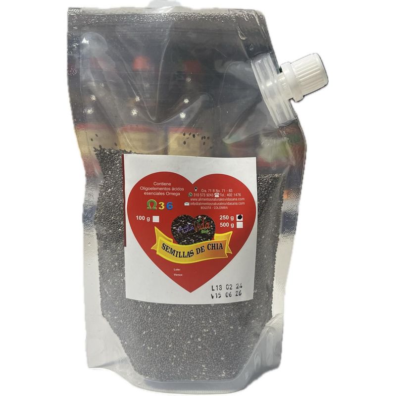 GENERICO - SEMILLAS DE CHIA 250g ALIMENTOS NATURALES VIDA SANA