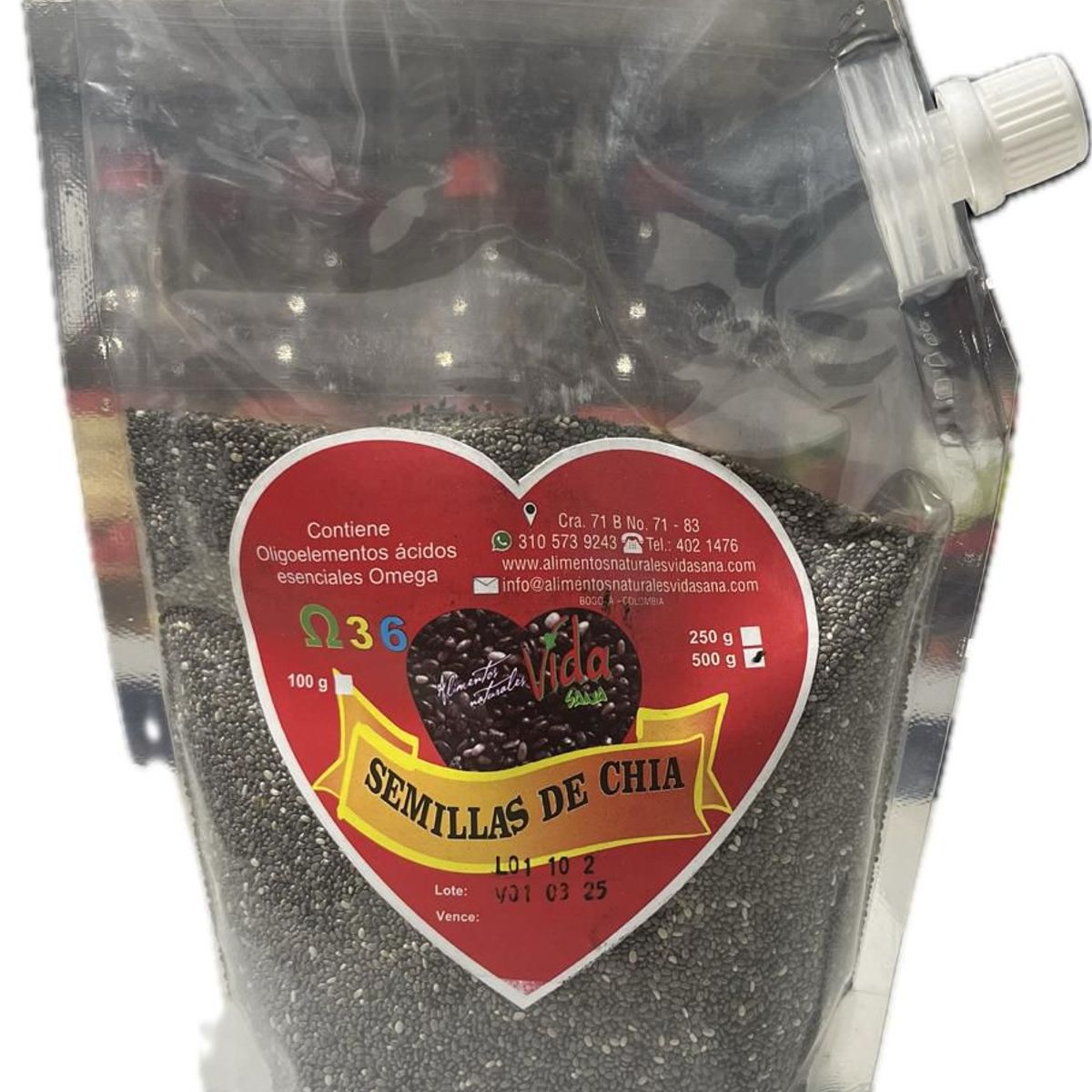 GENERICO - Semillas De Chia 500G Alimentos Naturales Vida Sana