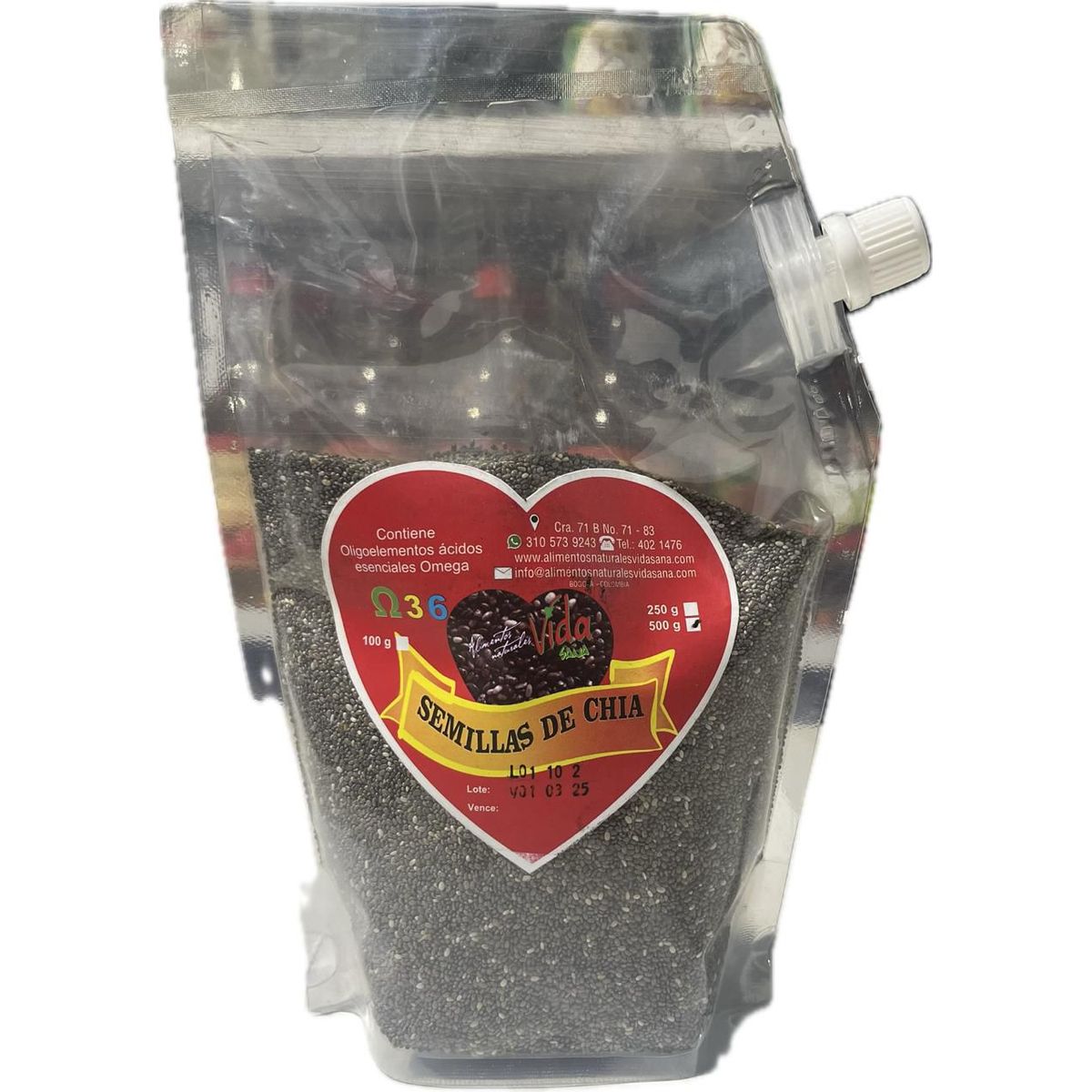 GENERICO - Semillas De Chia 500G Alimentos Naturales Vida Sana