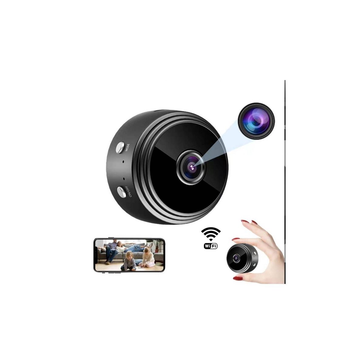 AWEI - Cámara Pequeña De Vigilancia Espia Inalámbrica Wi-fi + SD 32 GB