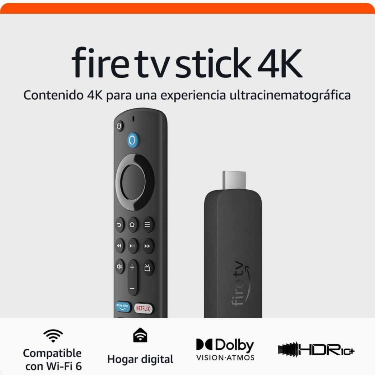 AMAZON - Amazon Fire TV Stick 4K Dispositivo de Streaming TV gratis y en vivo