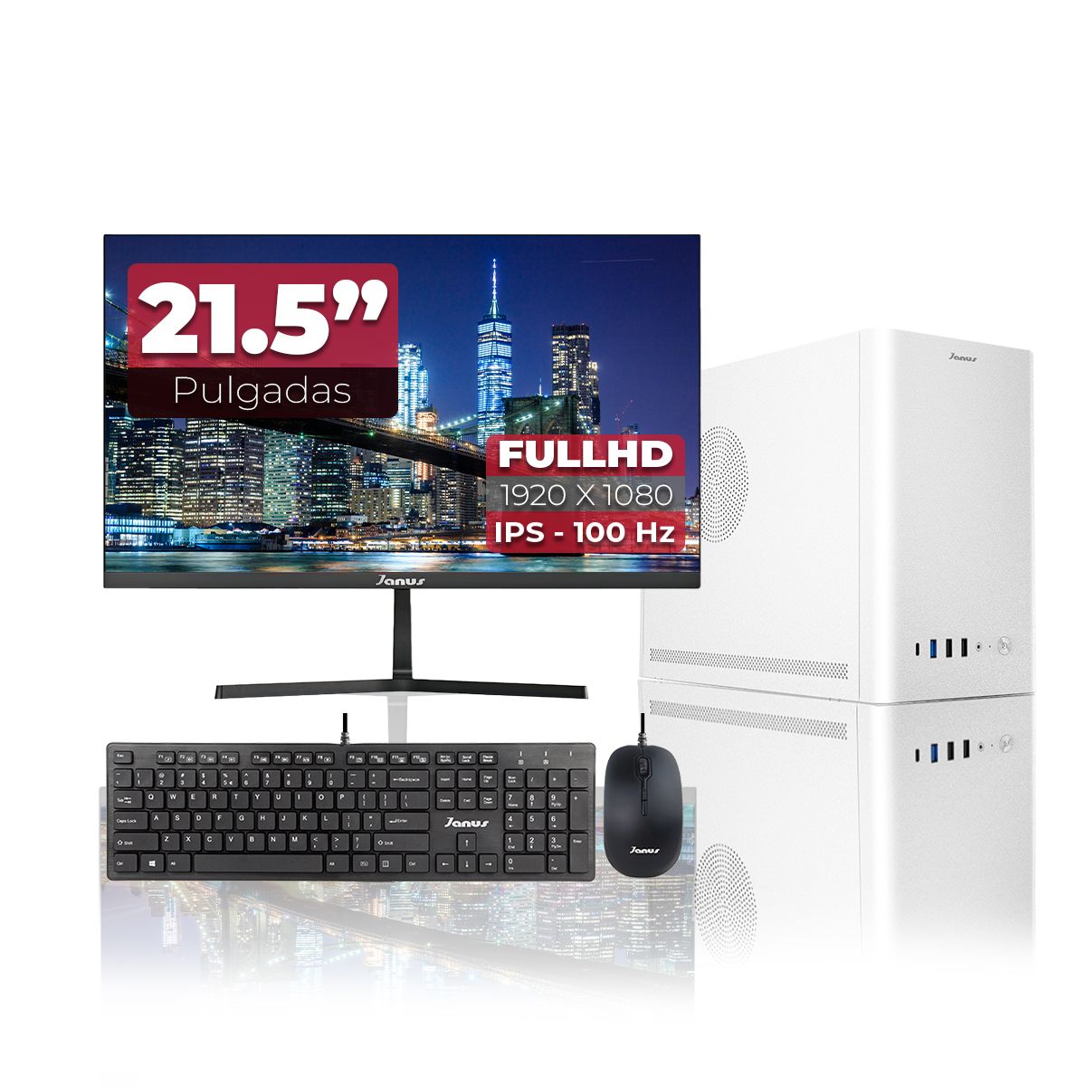 JANUS - Computador AMD Ryzen 7 5700G RAM 16GB SSD 512GB Monitor 22 Pulgadas 100Hz