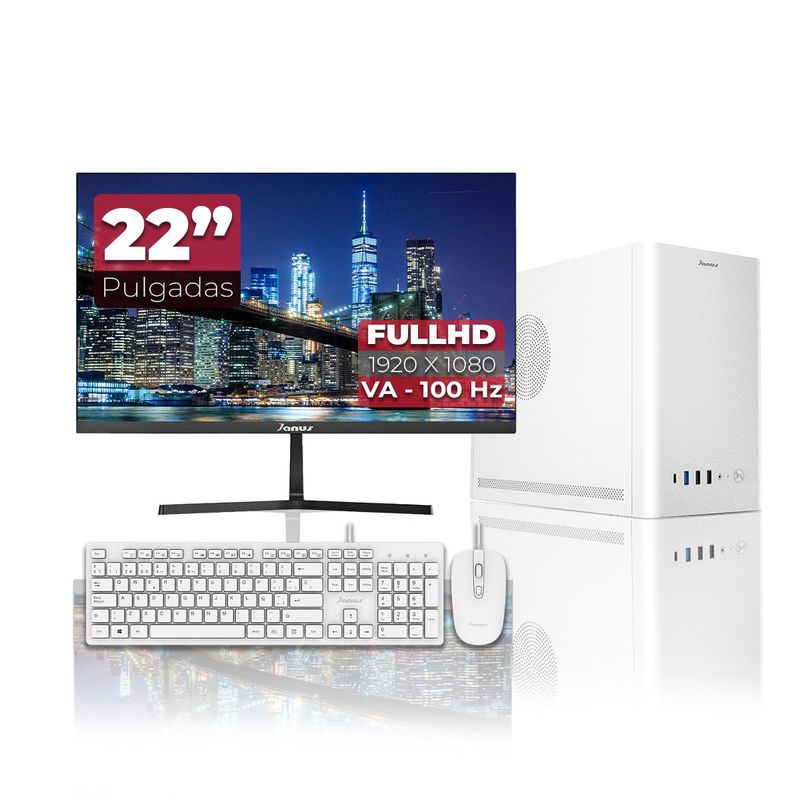 JANUS - Computador AMD Ryzen 7 5700G RAM 16GB SSD 512GB Monitor 22 Pulgadas 100Hz