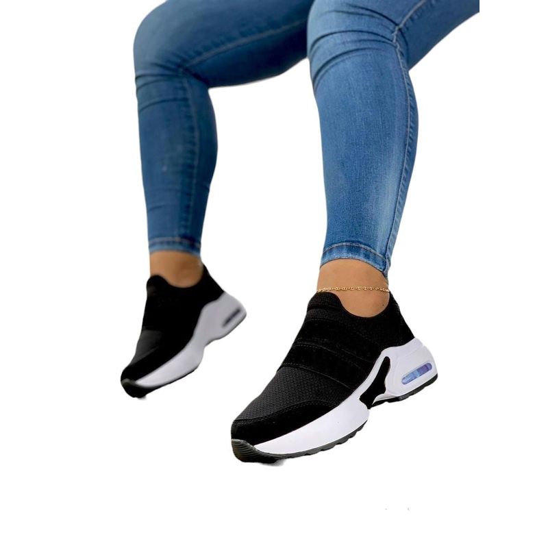 GENERICO - Tenis Negro Dama Zapatillas Zapatos Mujer Lindos Moda Casual