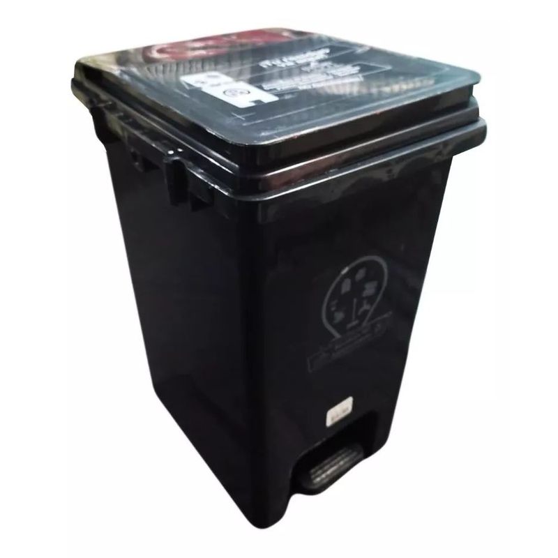 GENERICO - Papelera Rectangular 20 Litros Color Negro