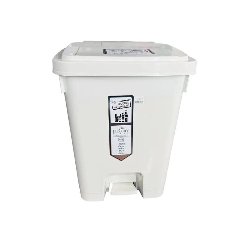 GENERICO - Papelera Rectangular 35 Litros Color Blanco