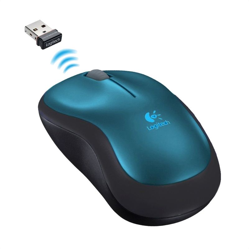 LOGITECH - Mouse Óptico Inalámbrico USB Logitech M185 · Win Mac Linux - AZUL