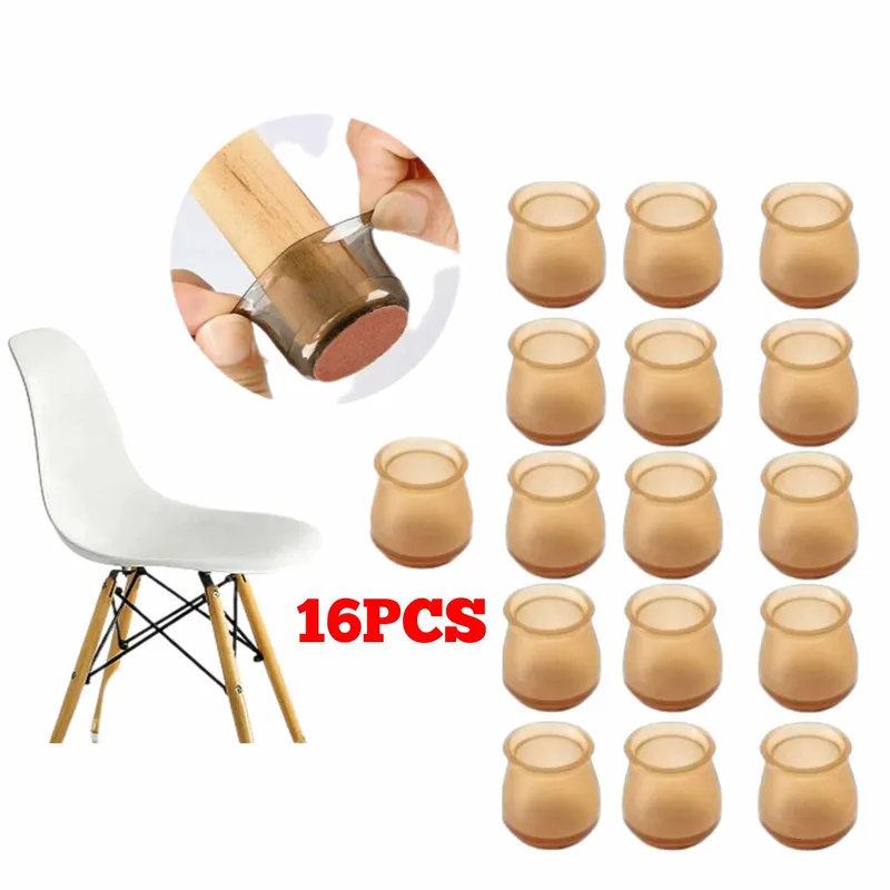 GENERICO - Set X16 Protectores Pata Silla Forros silicona redonda S