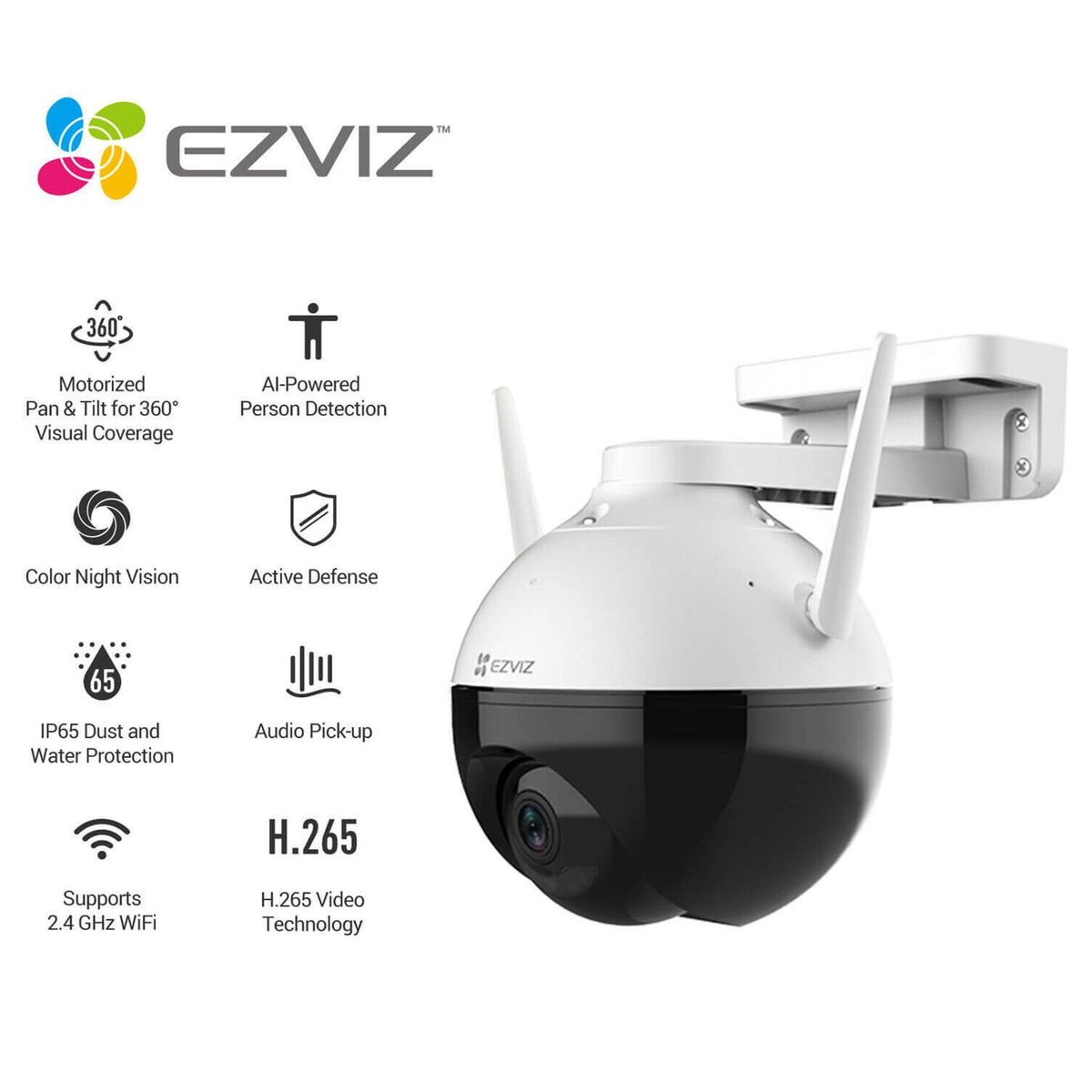 EZVIZ - Camara Exterior EZVIZ C8C 1080p Wifi Robotica Seguridad