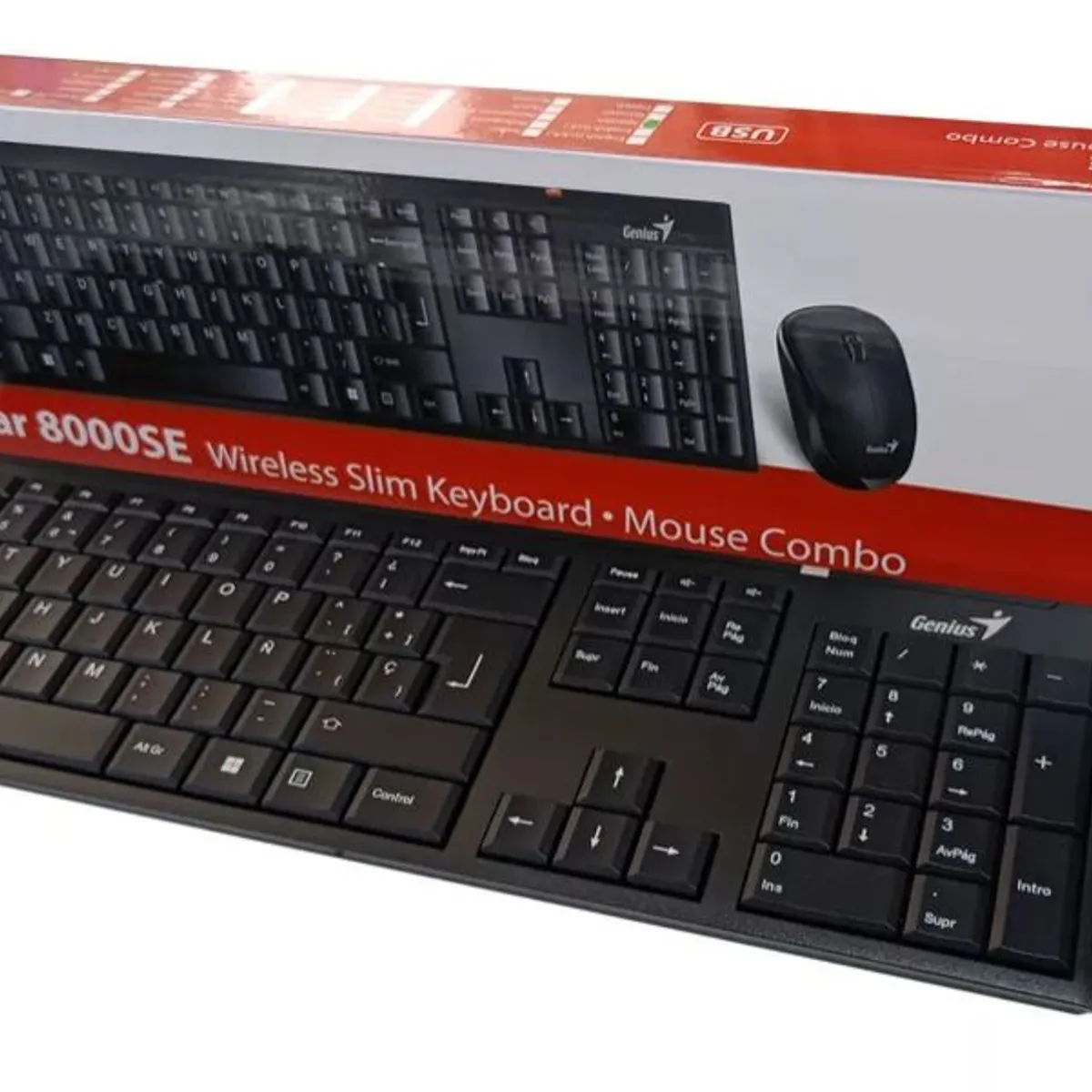 GENIUS - Kit Teclado Y Mouse Para Pc Inalámbrico Slim 8000se Genius
