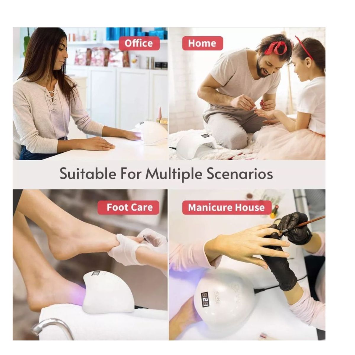 SUN - Lampara Led-uv De Uñas Gel Profesional Secado Rápido 48watts