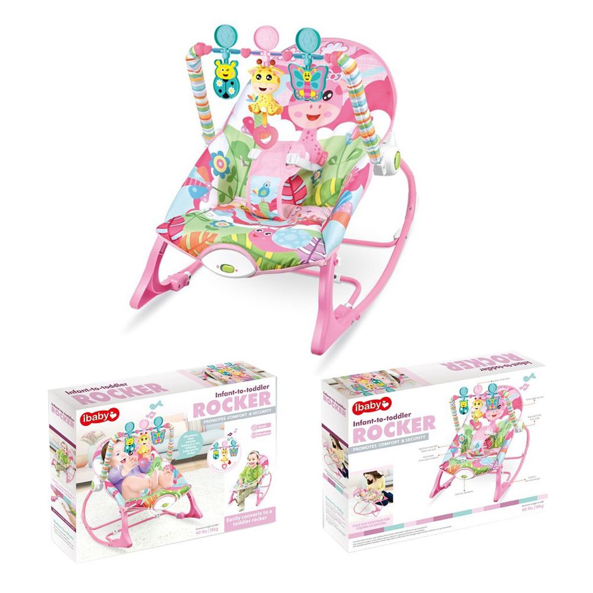 JUGUETERIA EXPRESS - Silla mecedora vibradora musical para bebes niñas