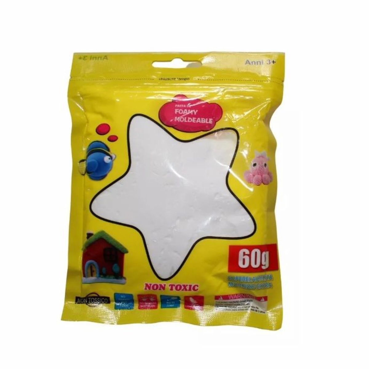 GENERICO - Foamy Moldeable Flexible Unicolor X 60 Gramos BLANCO