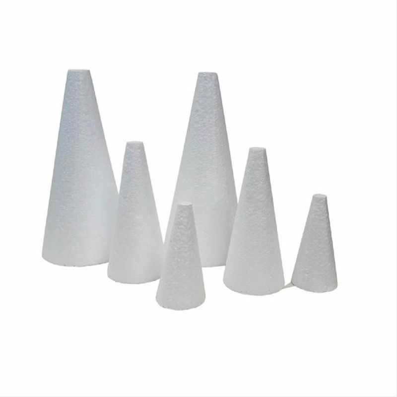 GENERICO - Cono De Icopor De 20 Cm De Altura X 6 Unidades