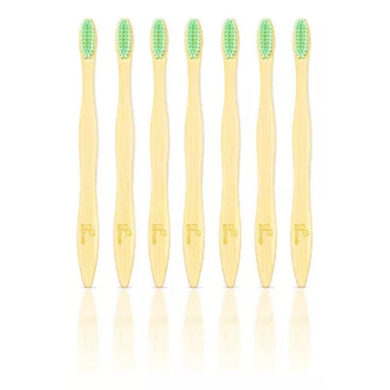 ECOTRADE - Cepillo de Dientes en Bambu Adulto Verde Lima 7 Unidades Ecotrade